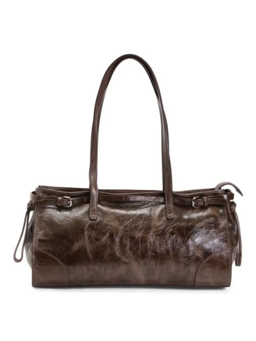 CAVALCANTI Made In Italy Leather East West Satchel Belt Detail